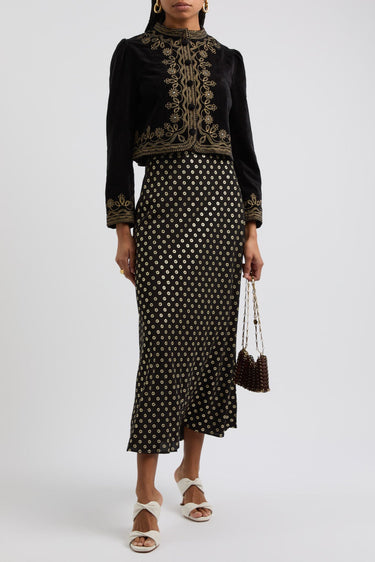 KELLY SKIRT SHIBORI GOLD-SKIRT-RIXO-Debs Boutique